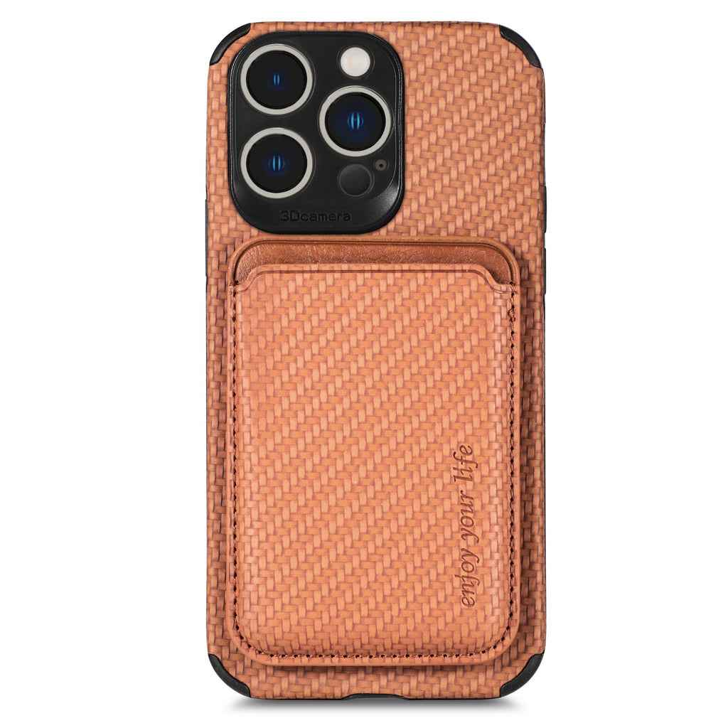 Coque Smartphone avec Portefeuille Détachable en Look Carbon - Protection Anti-Choc et Pratique