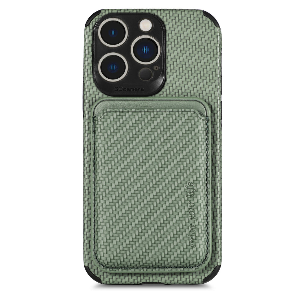 Coque Smartphone avec Portefeuille Détachable en Look Carbon - Protection Anti-Choc et Pratique